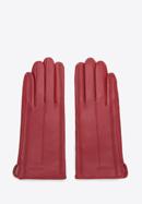 Damskie rękawiczki skórzane z fantazyjnymi szwami, czerwony, 44-6A-004-2-S, Zdjęcie 2