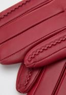 Damskie rękawiczki skórzane z fantazyjnymi szwami, czerwony, 44-6A-004-2-XL, Zdjęcie 4