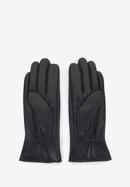 Damskie rękawiczki skórzane z guzikami, czarny, 39-6-651-3-X, Zdjęcie 2