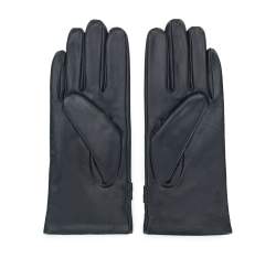Damskie rękawiczki skórzane z klamerkami, czarny, 39-6A-013-1-L, Zdjęcie 1
