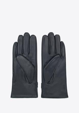 Women's buckle detail leather gloves, black, 39-6A-013-1-L, Photo 1