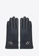 Damskie rękawiczki skórzane z klamerkami, czarny, 39-6A-013-1-L, Zdjęcie 3