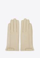 Damskie rękawiczki skórzane z kokardką, kremowy, 39-6-551-BB-L, Zdjęcie 2