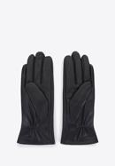 Damskie rękawiczki skórzane z małą kokardką, czarny, 39-6-648-1-X, Zdjęcie 2
