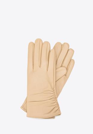 Women's leather gloves, beige, 44-6A-006-6A-S, Photo 1