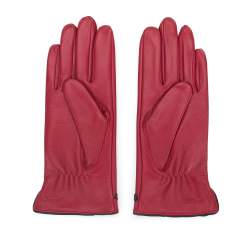 Damskie rękawiczki skórzane z obszyciem w kłos, czerwony, 39-6A-011-3-XL, Zdjęcie 1