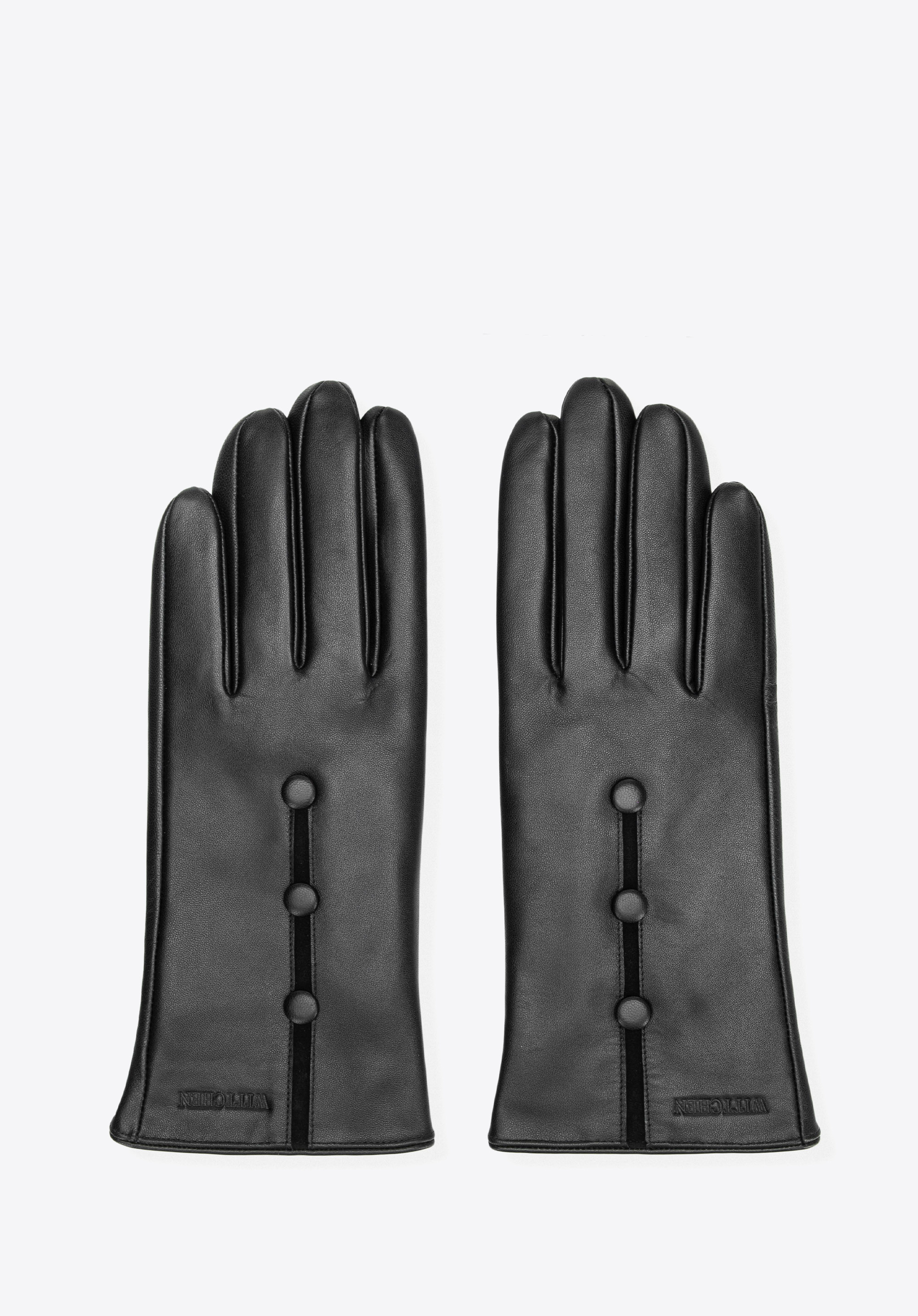 Damskie rękawiczki skórzane z ociepleniem, czarny, 39-6A-049-1-M, Zdjęcie 1