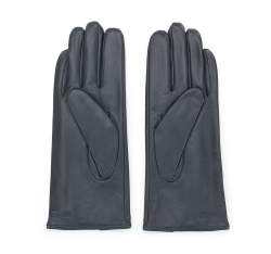 Damskie rękawiczki skórzane z ozdobnym stębnowaniem, ciemny  szary, 39-6A-007-8-L, Zdjęcie 1