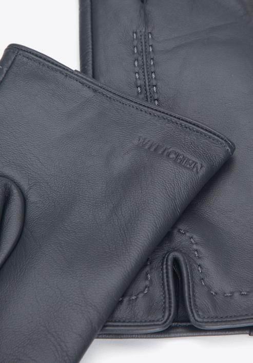 Women's leather gloves, dark grey, 39-6A-007-8-M, Photo 4
