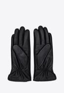 Damskie rękawiczki skórzane z połyskującym wykończeniem, czarny, 39-6L-904-1-S, Zdjęcie 2