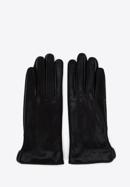 Damskie rękawiczki skórzane z połyskującym wykończeniem, czarny, 39-6L-904-1-V, Zdjęcie 3
