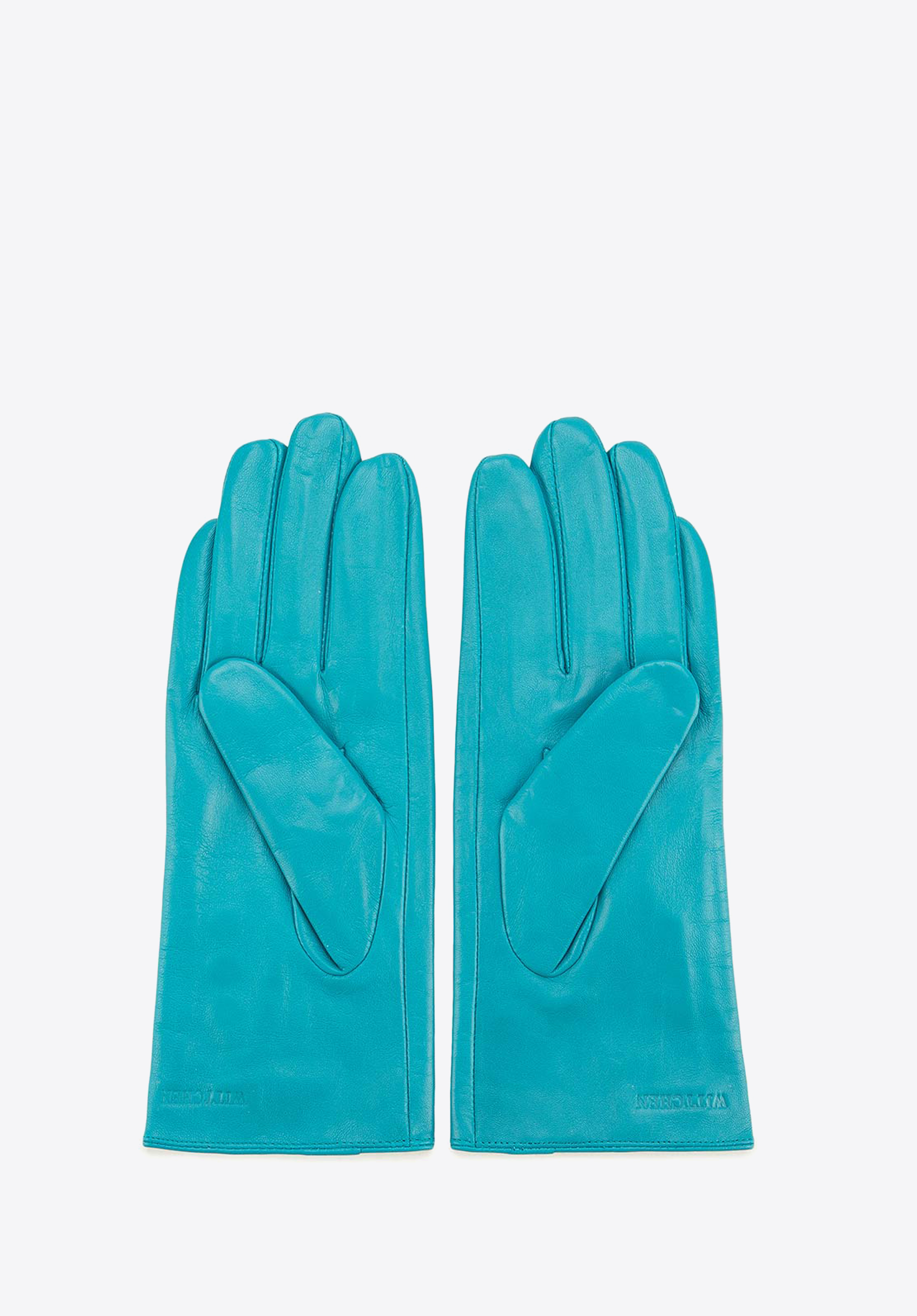 Turquoise leather gloves new arrivals