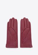Damskie rękawiczki skórzane z rzemieniem, bordowy, 39-6-641-33-S, Zdjęcie 2