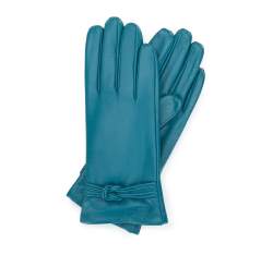 Damskie rękawiczki skórzane z supełkiem, ciemny turkusowy, 39-6A-009-Z-XL, Zdjęcie 1