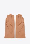 Damskie rękawiczki skórzane z wcięciem, camelowy, 39-6-552-LB-V, Zdjęcie 2