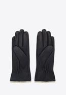 Damskie rękawiczki skórzane z wełnianym wnętrzem, czarny, 44-6-511-1-V, Zdjęcie 2