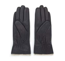 Damskie rękawiczki skórzane z wełnianym wnętrzem, ciemny brąz, 44-6-511-DB-S, Zdjęcie 1