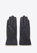 Damskie rękawiczki skórzane z wełnianym wnętrzem, ciemny brąz, 44-6-511-1-V, Zdjęcie 2