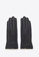 Damskie rękawiczki skórzane z wełnianym wnętrzem, ciemny brąz, 44-6-511-1-L, Zdjęcie 3
