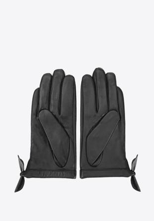 Damskie rękawiczki skórzane z wycięciem, czarny, 46-6-302-1-S, Zdjęcie 1