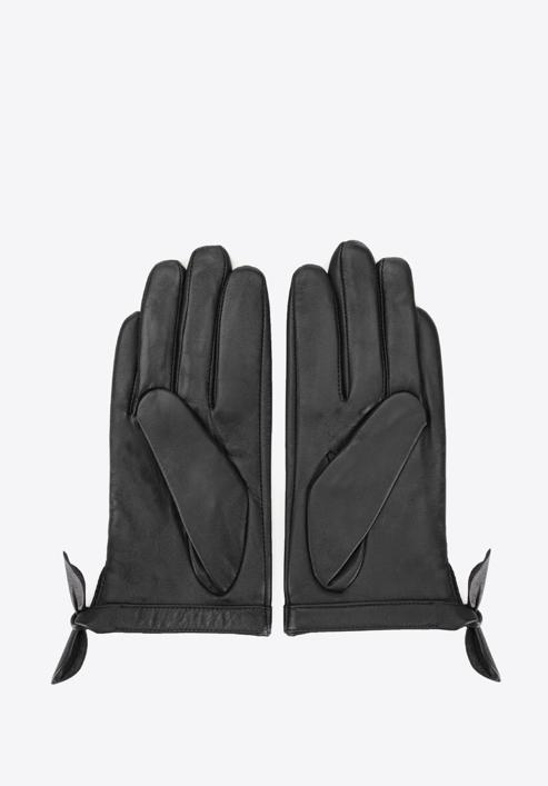 Damskie rękawiczki skórzane z wycięciem, czarny, 46-6-302-1-S, Zdjęcie 2