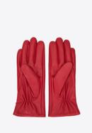 Damskie rękawiczki skórzane z wyszytym wzorem, czerwony, 39-6L-903-3-X, Zdjęcie 2