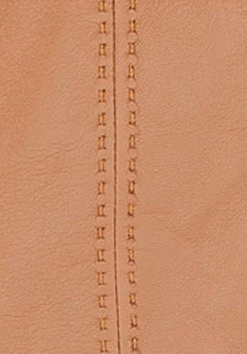 Damskie rękawiczki skórzane z zamszowymi wstawkami, camelowy, 39-6-559-6A-V, Zdjęcie 5