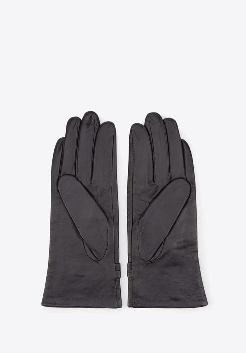 Damskie rękawiczki skórzane ze sprzączkami, czarny, 39-6-573-GC-S, Zdjęcie 2