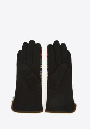 Women's checkered gloves with touchscreen technology fingertip, red-beige, 47-6-570-1-U, Photo 1