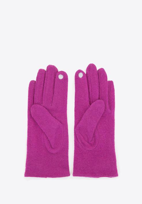 Damskie rękawiczki wełniane do smartfona, purpurowy, 47-6-X92-P-U, Zdjęcie 2
