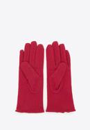 Damskie rękawiczki wełniane z kokardką, ciemny czerwony, 47-6-X91-2-U, Zdjęcie 2