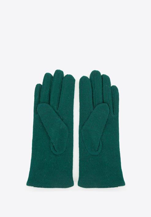 Women's wool gloves with a bow detail, green, 47-6-X91-2-U, Photo 2