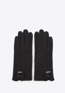 Women's wool gloves with a bow detail, black, 47-6-X91-2-U, Photo 3