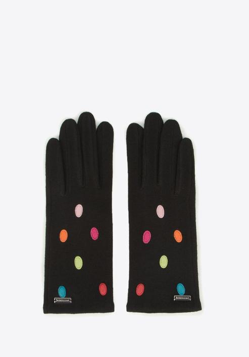 Damskie rękawiczki wełniane z kolorowymi kropkami, , 47-6-115-1X-U, Zdjęcie 3