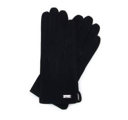 Damskie rękawiczki welurowe, czarny, 44-6A-017-1-M, Zdjęcie 1
