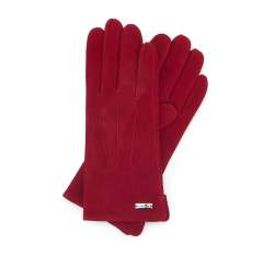 Damskie rękawiczki welurowe, ciemny czerwony, 44-6A-017-3-XL, Zdjęcie 1