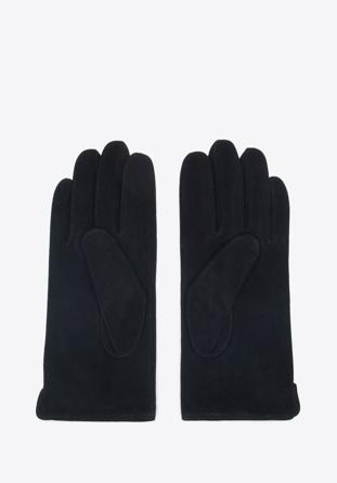Damskie rękawiczki welurowe, czarny, 44-6A-017-1-S, Zdjęcie 1