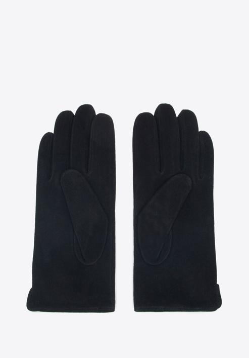 Damskie rękawiczki welurowe, czarny, 44-6A-017-1-S, Zdjęcie 2