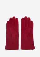 Damskie rękawiczki welurowe, ciemny czerwony, 44-6A-017-1-S, Zdjęcie 2