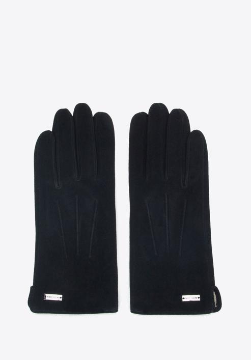 Damskie rękawiczki welurowe, czarny, 44-6A-017-4-M, Zdjęcie 3