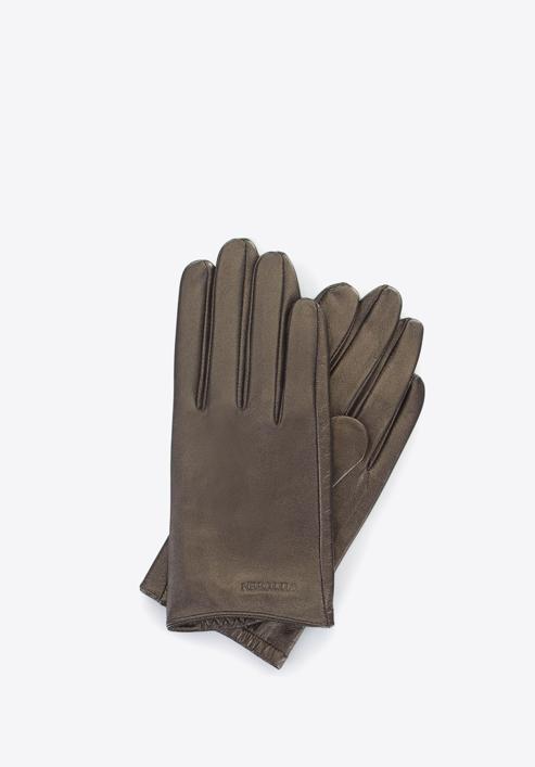 Damskie rękawiczki z gładkiej skóry, ciemny brąz, 46-6-309-S-M, Zdjęcie 1