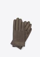 Women's smooth leather gloves, dark brown, 46-6-309-A-X, Photo 1