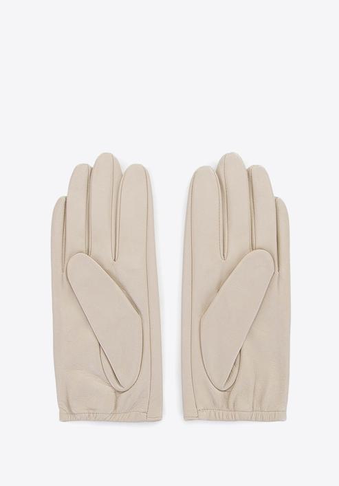 Damskie rękawiczki z gładkiej skóry, kremowy, 46-6-309-A-L, Zdjęcie 2
