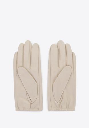 Damskie rękawiczki z gładkiej skóry, kremowy, 46-6-309-A-X, Zdjęcie 1