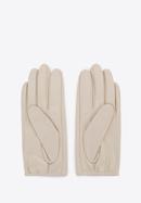 Damskie rękawiczki z gładkiej skóry, kremowy, 46-6-309-G-L, Zdjęcie 2