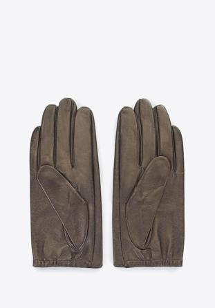 Damskie rękawiczki z gładkiej skóry, ciemny brąz, 46-6-309-G-M, Zdjęcie 1