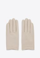 Damskie rękawiczki z gładkiej skóry, kremowy, 46-6-309-G-L, Zdjęcie 3