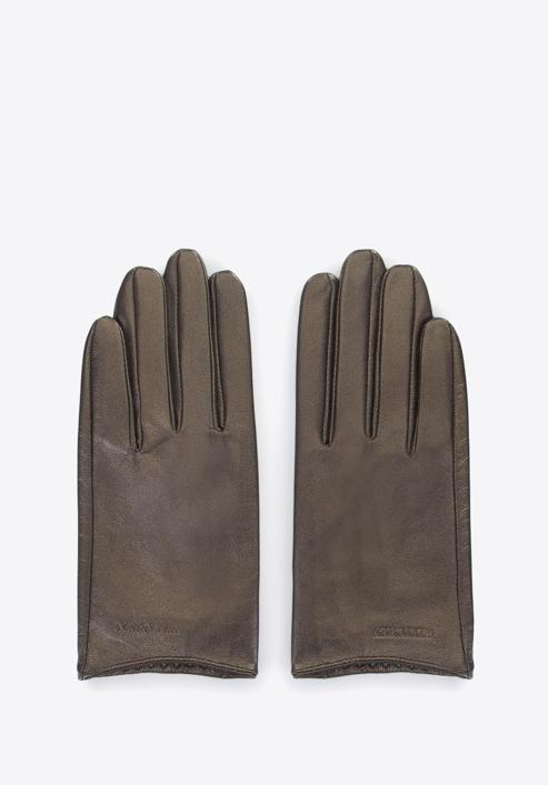 Women's smooth leather gloves, dark brown, 46-6-309-A-X, Photo 3