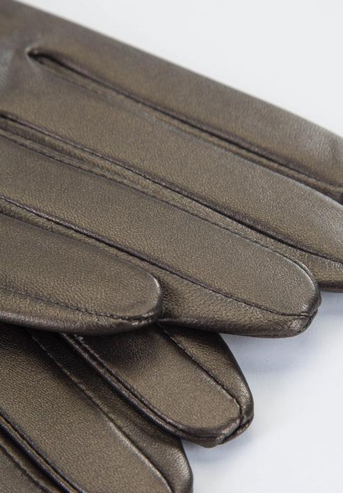 Women's smooth leather gloves, dark brown, 46-6-309-A-X, Photo 4