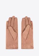 Damskie rękawiczki z kokardką, brązowy, 39-6P-016-PP-S/M, Zdjęcie 2
